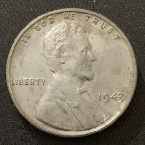 USA 1 cent  Lincoln Wheat Penny 1943-MS without a mint mark